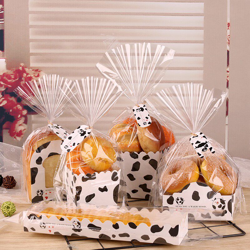 餐包包装袋面包袋胡萝卜餐包盒小蛋糕带托西点饼干纸托盒100套