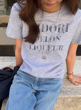 【3/10 New 】ACRAB 灰色美式正肩褪色做旧英文轻薄短袖T恤上衣