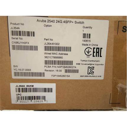 询价ARUBA 2540-24G-4SFP+ JL354A 24口千兆 4xSFP+ 万兆核心交换