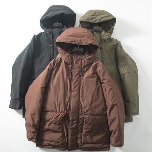 派克羽绒服 工装 极寒系列精品90国标白鸭绒中长款 连帽羽绒服男冬季