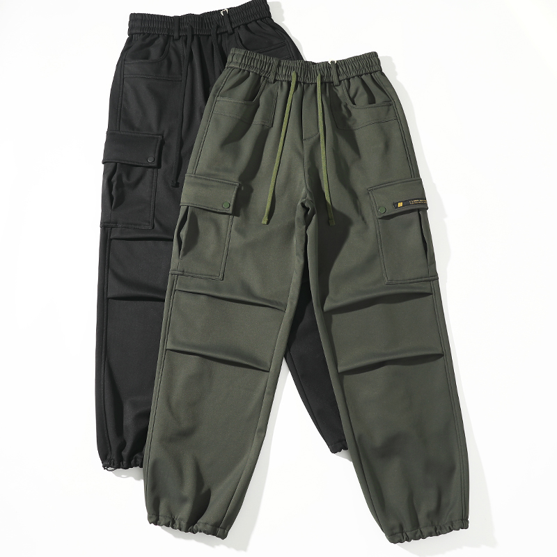 美式加绒加厚工装伞兵裤