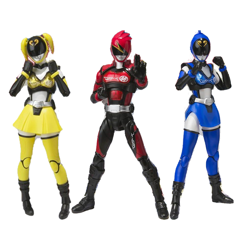 万代 SHF 非公认战队 秋叶原连者 红战士蓝战士黄战士  可动手办