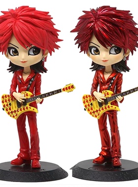 眼镜厂 HIDE 松本秀人 Q版 爱心吉他 原色电镀色 演唱会 景品手办