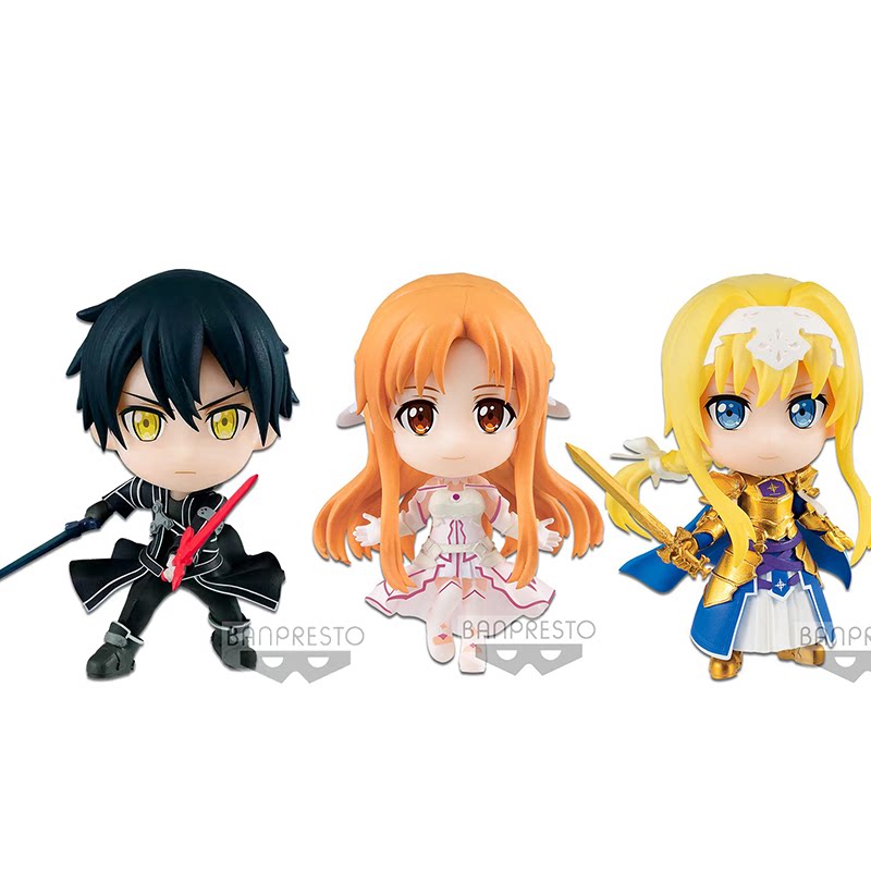 眼镜厂q版 刀剑神域爱丽丝篇 爱丽丝 亚丝娜 桐谷和人 盒蛋手办