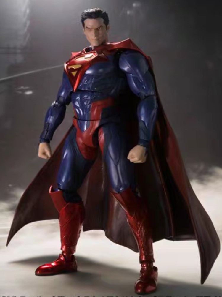 万代shf dc 超人 正义联盟 不义联盟 钢铁之躯 可动成品手办 限定