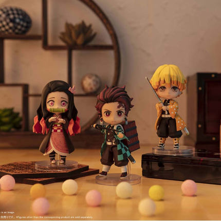 万代mini炭治郎祢豆子善逸恋柱蝴蝶忍霞柱音柱 鬼灭之刃Q版手办