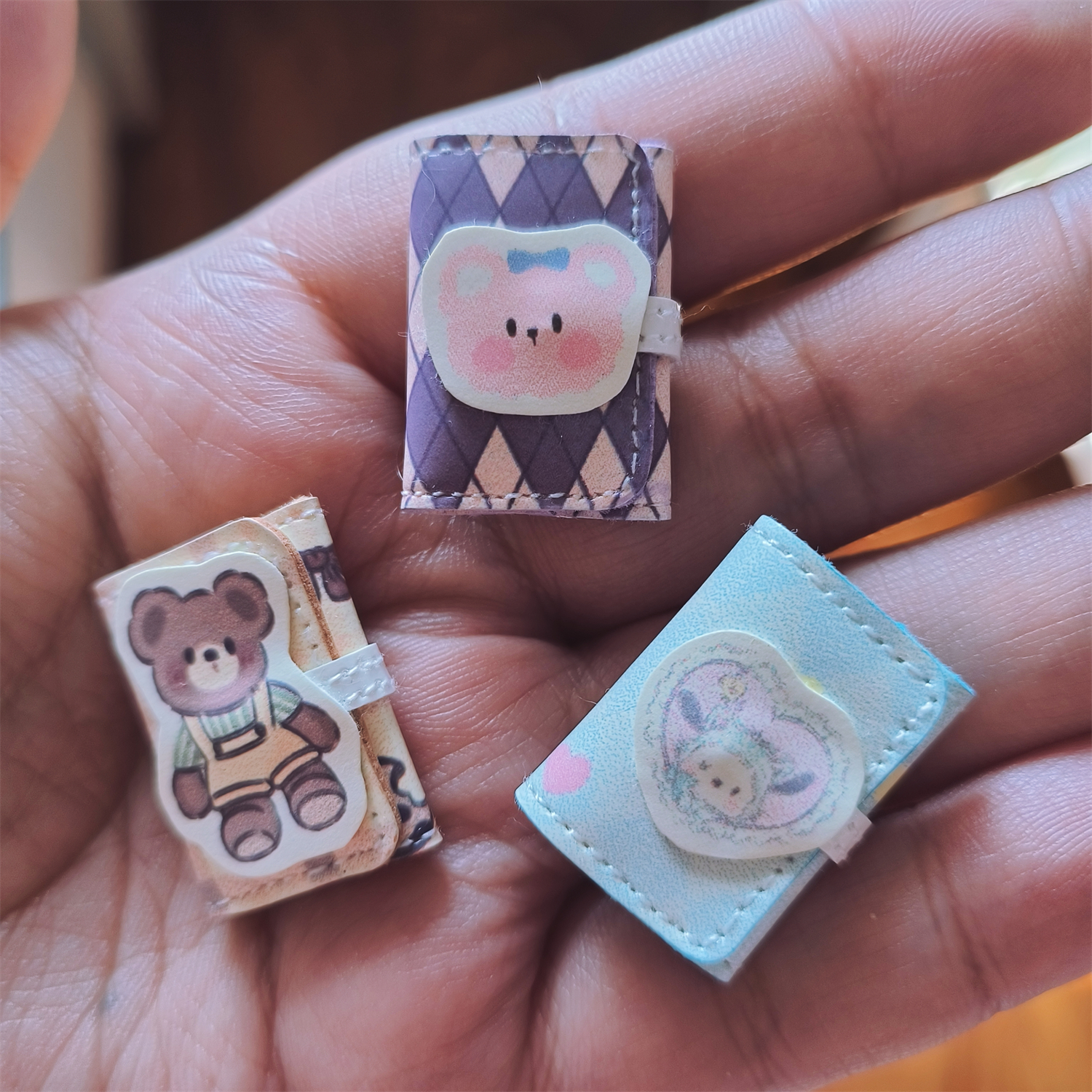 微缩仿真零钱包皮包小布BJD6分8分viya娃娃衣服迷你小熊钱包