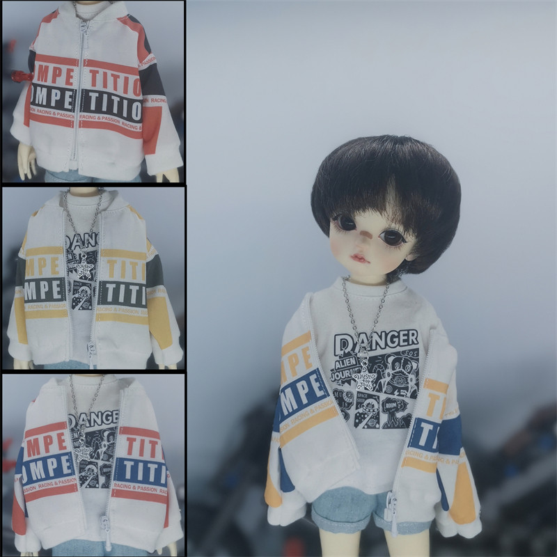 现货玄善修杰体ob小布BJD6分8分viya娃娃衣服潮酷机车外套棒球服图片