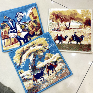 新疆地毯方块旅游纪念品丝棉餐桌鼠标垫子盘子隔热垫子汽车仪表垫