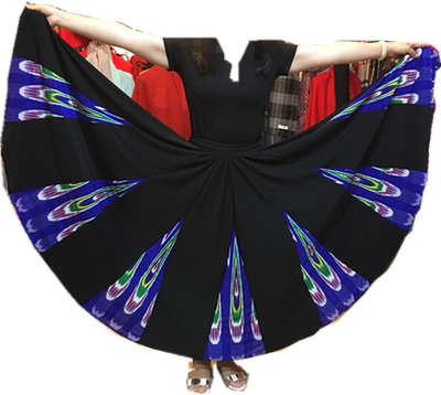 新疆新款女装半截裙艾特莱斯绸花裙子舞蹈演出服装广场舞大妈表演