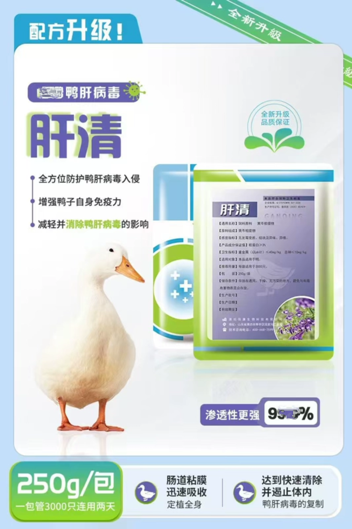 【肝清】鸭病毒性肝炎肉鸭肝炎抗体鸭肝疫苗鸭饮水疫苗番鸭麻鸭
