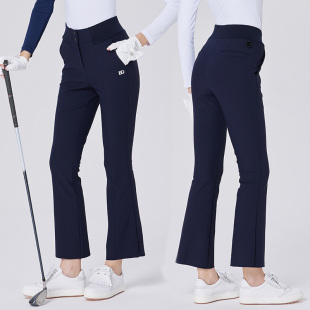 BG24新款高尔夫长裤女秋冬弹力松紧腰显瘦球裤户外运动女士微喇裤