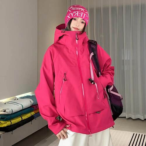 加绒加厚软壳羽绒冲锋衣男女外套