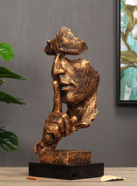 采购产品沉默是金，抽象工艺品，创意斯堪的纳维亚雕塑装饰品，覆