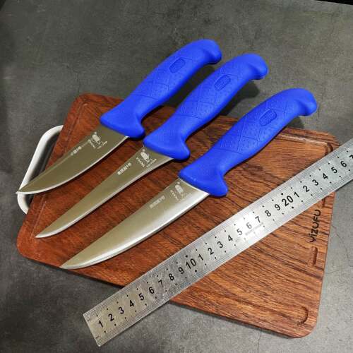 言质新增蓝色剔骨刀分割刀防滑手柄屠宰场宰牛宰羊刀屠宰刀锋利