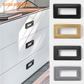 柜门抽屉黑色拉丝金平面隐形拉手平装 方形轻奢 内置折叠暗拉手明装