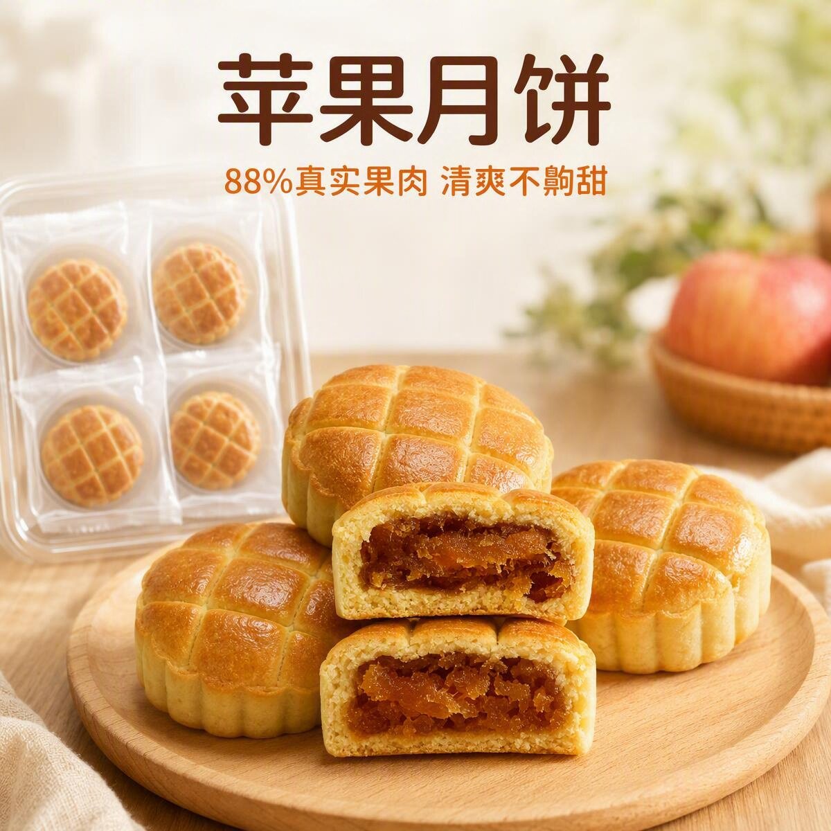 烟台苹果酥半岛风味苹果月饼