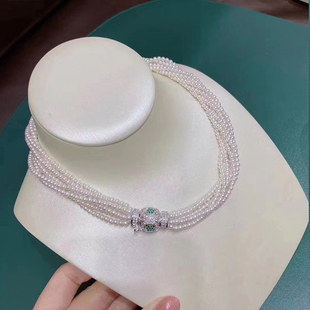 DIY珍珠饰品配件扣多层扣项链手链毛衣链连接扣头镶锆石活动扣