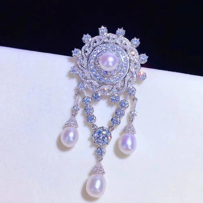 브로치 여성스러운 한국식 고급 럭셔리 가디건 코트 패션 장식 코사지 핀 버클