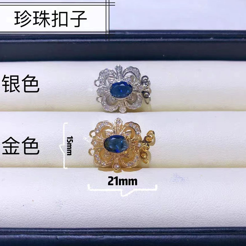 双排珍珠项链扣子配件手链扣头图片