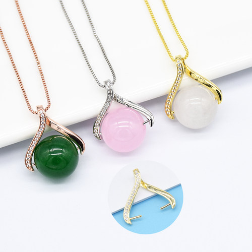 DIY半银镶钻吊坠水晶挂件扣子