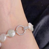 DIY饰品配件镀金圆形连接扣毛衣链扣子珍珠项链扣头手链扣