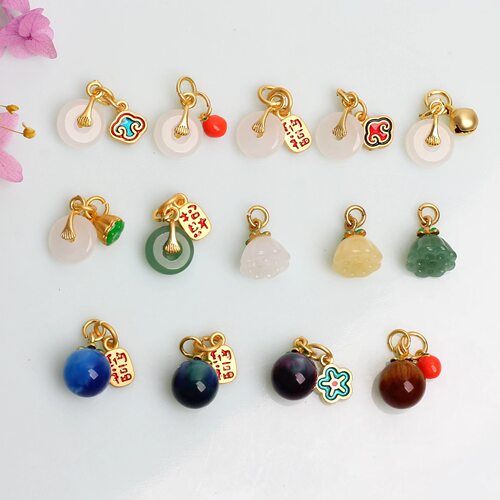 古法金滴油吊坠扣小吊坠