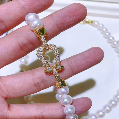 珍珠项链扣头手链连接单排扣