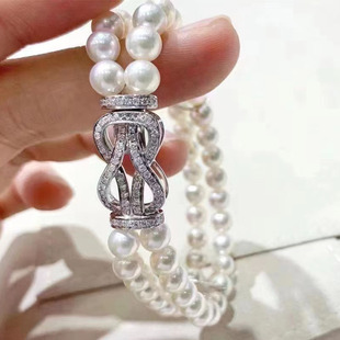 DIY珍珠配件扣子镀金复古简单毛衣链项链扣头手链扣双排连接扣子