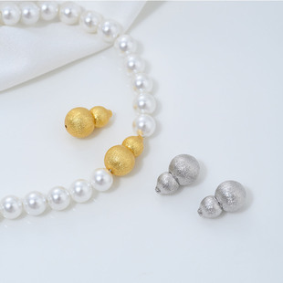 珍珠项链扣螺丝扣拉丝葫芦扣铜镀18k金古法螺旋扣手链扣头收尾扣