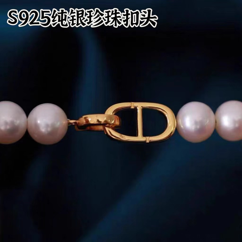 S925纯银CD珍珠项链扣头