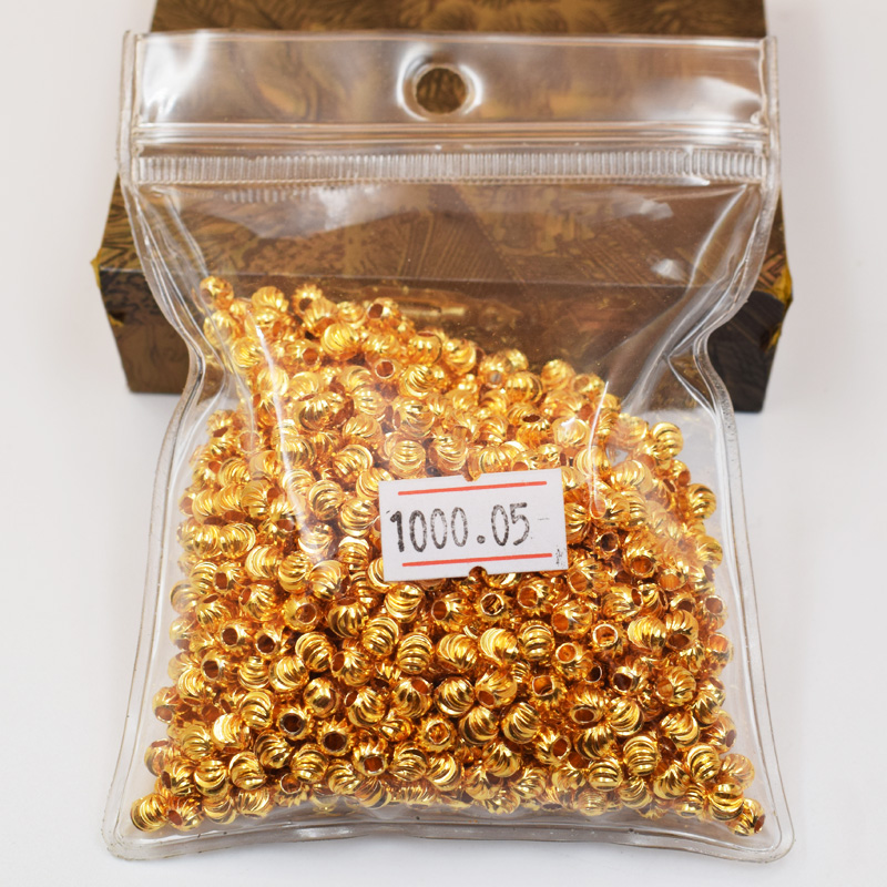 diy包金手工项链定位珠