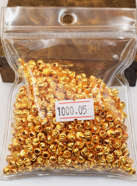 diy包金手工项链定位珠