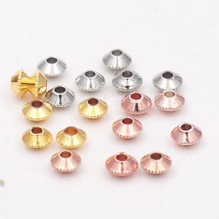 手工diy饰品配件 美国14K包金飞蝶珠隔珠定位珠隔片车轮珠4mm隔珠