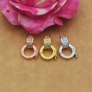 DIY饰品配件吊坠扣头万能扣头圆形环扣项链玉坠卡扣连接扣