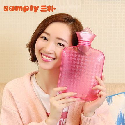 samply三朴橡胶PVC充水热水袋 冲注水暖水袋小号防爆暖手袋宝宝