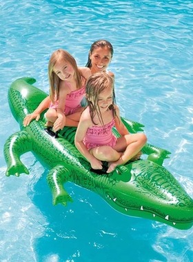 INTEX58562浮排水上漂流冲浪充气大鳄鱼坐骑游泳圈水上游泳装备