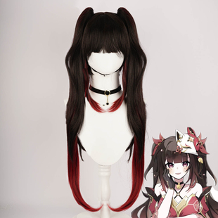 美亚自由人现货崩坏星穹铁道花火cos假发虎口夹双马尾分层渐变
