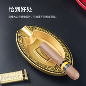 雪茄盘烟灰缸双槽位大口径设计便携男士 雪茄专用大号烟灰缸 个性