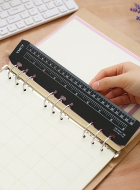 A7A6A5b5A4活页本书签尺 黑色透明色尺子书签索引查找分类量具