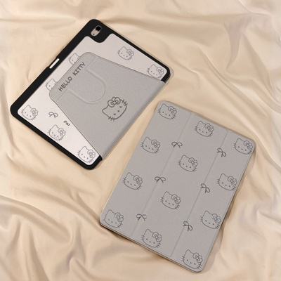 360旋转三折ipad保护壳带笔槽