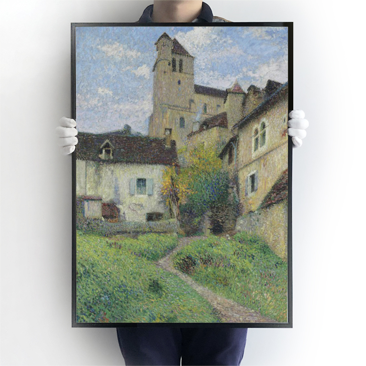 法国艺术画家正方形复古家居装饰画画芯亨利马丁欧式乡村风景挂画图片