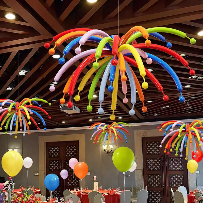 元旦烟花气球开学典礼生日派对主题布置商场餐厅场景装饰气球立柱