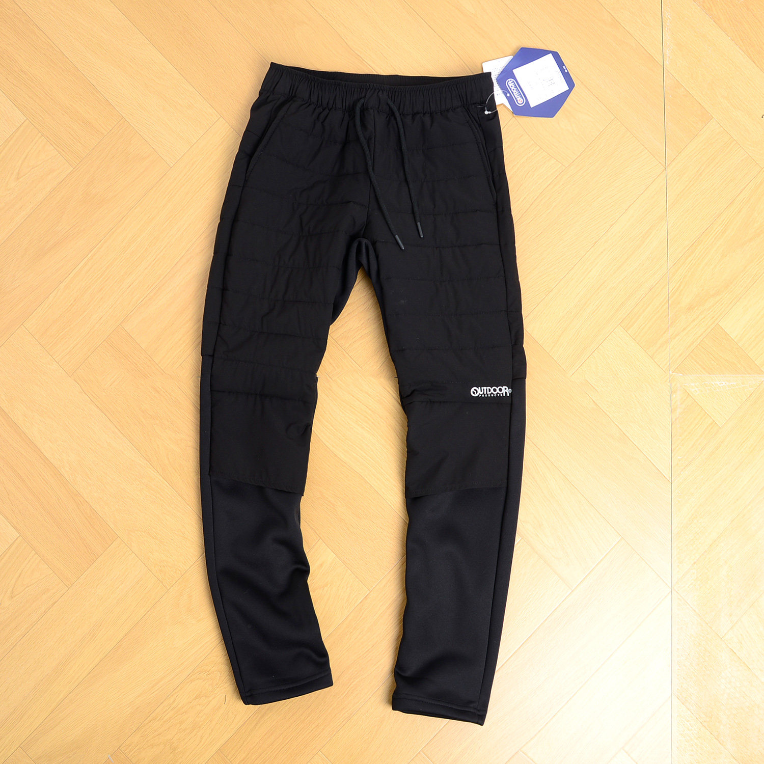 日单冬季户外运动风黑色抽绳长裤男女轻量速干拼接夹棉休闲跑步裤,运动服/休闲服装,跑步长裤,淘宝优惠券,粉丝福利购,淘宝优惠卷