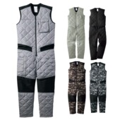 单工装 裤 风菱格夹棉保暖连体裤 多口袋减龄工装 男女通用无袖 日本元