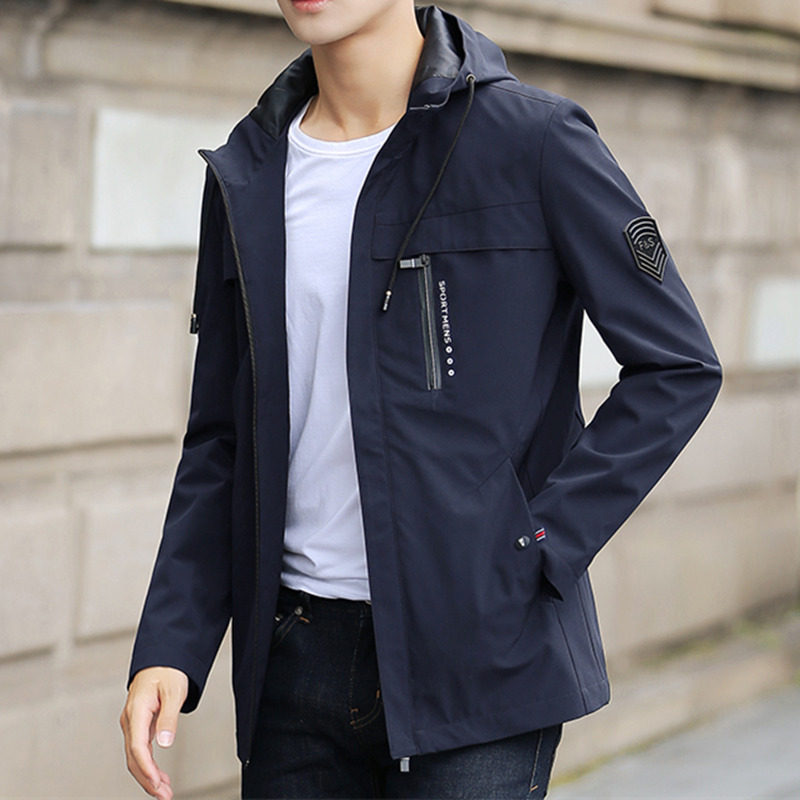 男士休闲外套2026春秋新款薄款夹克工装宽松防风百搭飞行员冲锋衣