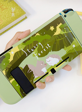 星之森刺猬松鼠nintendo switchOLED适用保护壳套少女绿色软可爱