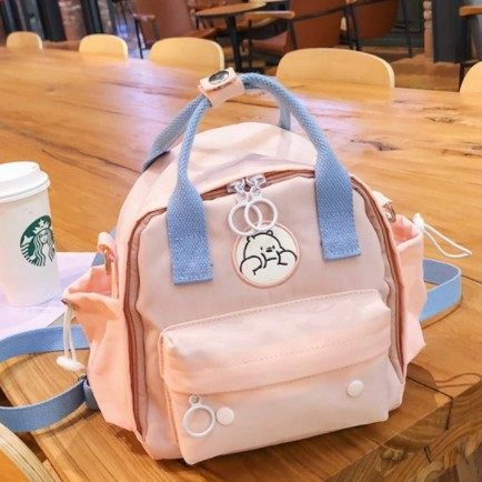 上新小包包双肩包女小清新少女日系软妹帆布斜跨背包百搭迷你书包