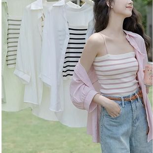 七分袖 小清晰百搭防晒衬衫 设计感小众宽松甜美法式 夏季 上衣潮 薄款