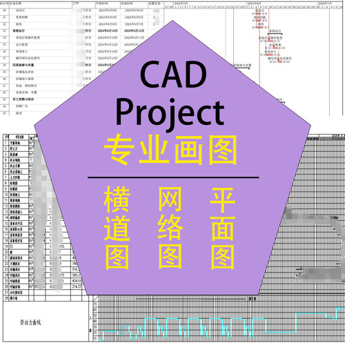 project代画施工平面布置图三维场布CAD平面布置图横道图网络图